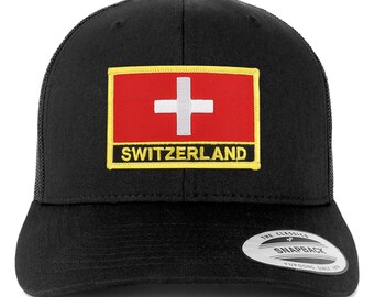 Stitchfy Switzerland Flag Patch Retro Trucker Mesh Cap