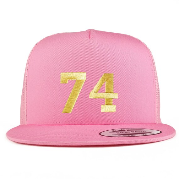 Stitchfy Number 74 Gold Thread Embroidered 5 Panel Flat Bill