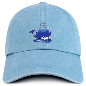 Stitchfy Cute Whale Cartoon Patch Pigment Dyed Soft Cotton Baseball Cap  (SF-AP0290-MGC-7601)