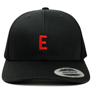 Gorra de malla de camionero de 6 paneles con parche del alfabeto E de Stitchfy (SF-AP0092-FLX-6606)