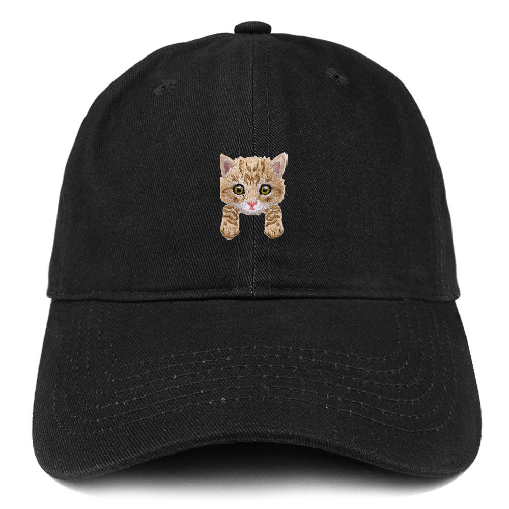 Stitchfy Yellow Tabby Cat Kitten Patch Low Profile Soft Cotton Baseball Cap (SF-AP0070-SAN-CP77)