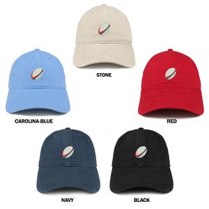 Stitchfy Rugby Ball Quality Embroidered Low Profile Brushed Cotton Dad Hat Cap