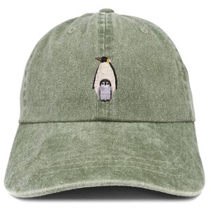 Stitchfy Penguin Patch Pigment Dyed Washed Baseball Cap (SF-AP0035-MGC-7601)