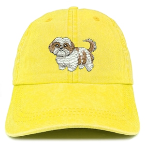 Stitchfy Shih Tzu Hund bestickt gewaschen Low Profile Cap
