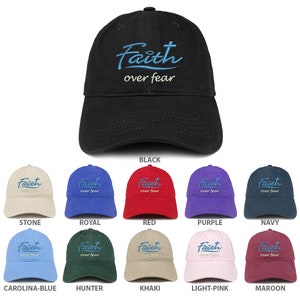 Stitchfy Faith Over Fear Embroidered Brushed Cotton Dad Hat Ball Cap