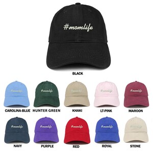 Stitchfy Hashtag Momlife Embroidered Low Profile Soft Cotton Baseball Cap