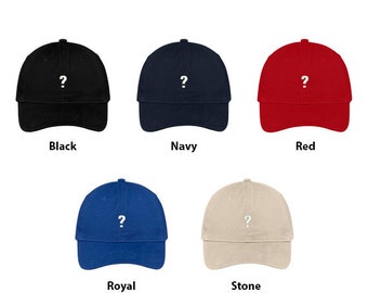 Stitchfy Question Mark Embroidered Dad Hat Adjustable Cotton Baseball Cap