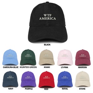 Stitchfy WTF America Embroidered 100% Quality Brushed Cotton Baseball Cap