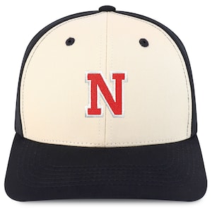 Stitchfy  Letter N Varsity Font 6 Panel Snapback Baseball Cap(SF-TXT3673-NIS-GNV-004)