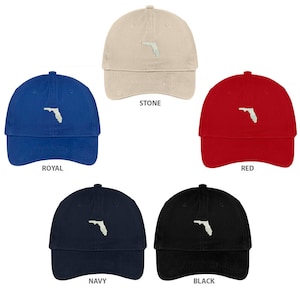 Stitchfy Florida State kaart laag profiel zachte katoen geborduurd geborsteld Baseballcap