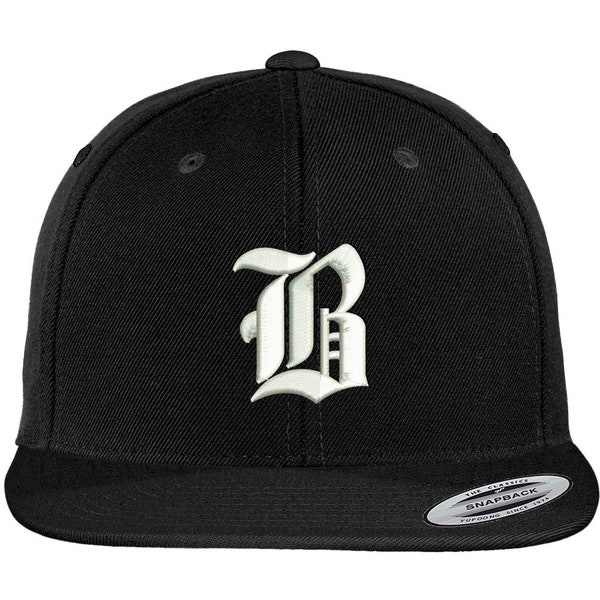 Stitchfy Old English B Embroidered Flat Bill Snapback Cap