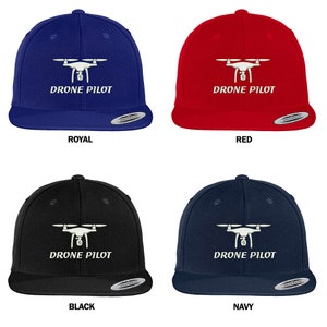 Stitchfy Drone Pilot bordado Flat Bill Snapback gorra de béisbol
