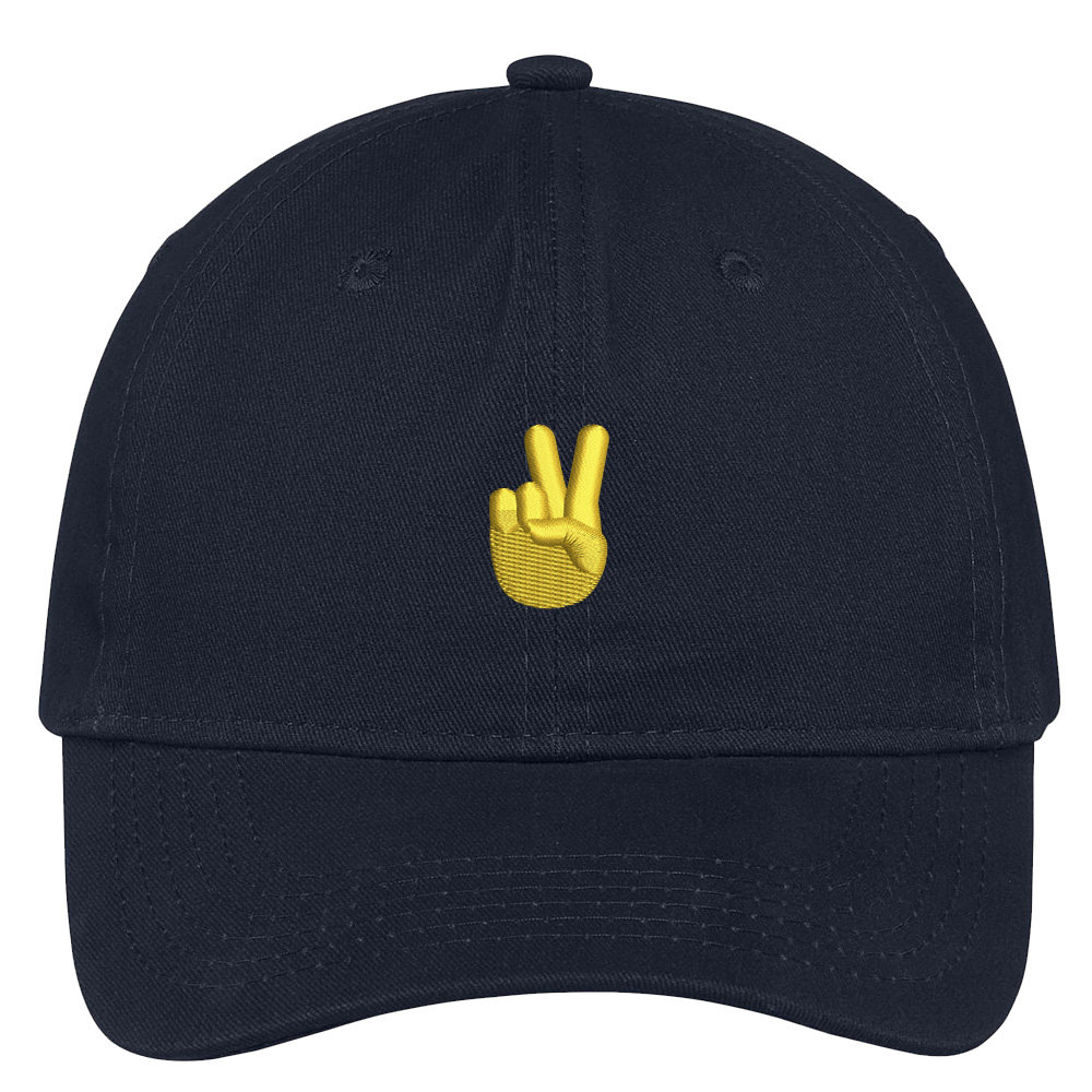 Peace Sign Caps Stitchfy Peace Sign Hand Embroidered Cap Premium Cotton Dad Hat - Etsy