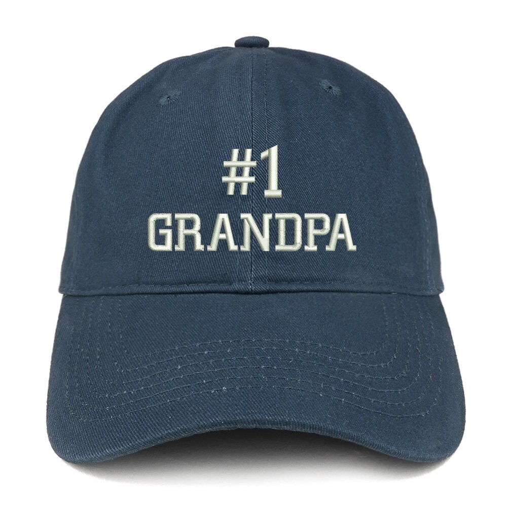 Stitchfy Number 1 Grandpa Embroidered Low Profile Soft Cotton