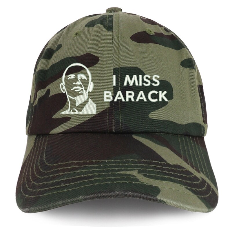 Stitchfy I Miss Barack and Portrait Embroidered Brushed Cotton Cap image 3