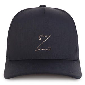 Gorra de béisbol de algodón de 5 paneles con parche de diamantes de imitación y letra Z de Stitchfy (SF-AP0353-NIS-GNV-007)
