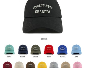 Stitchfy World's Best Grandpa Embroidered Low Profile Soft Cotton Dad Hat Cap