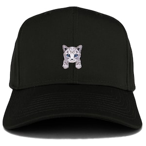 Stitchfy Grey Tabby Cat Kitten Patch Strukturierte Baseball cap (SF-AP0069-27-079)