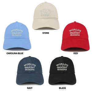 Stitchfy World's Greatest Grandma Embroidered Low Profile Soft Cotton Baseball Cap