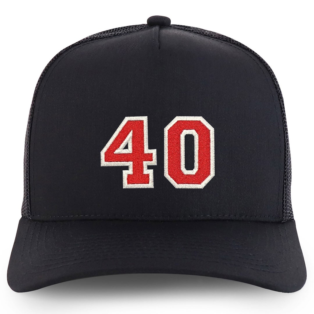Stitchfy Number 40 Varsity Font Embroidered 5 Panel Structured Snapback ...