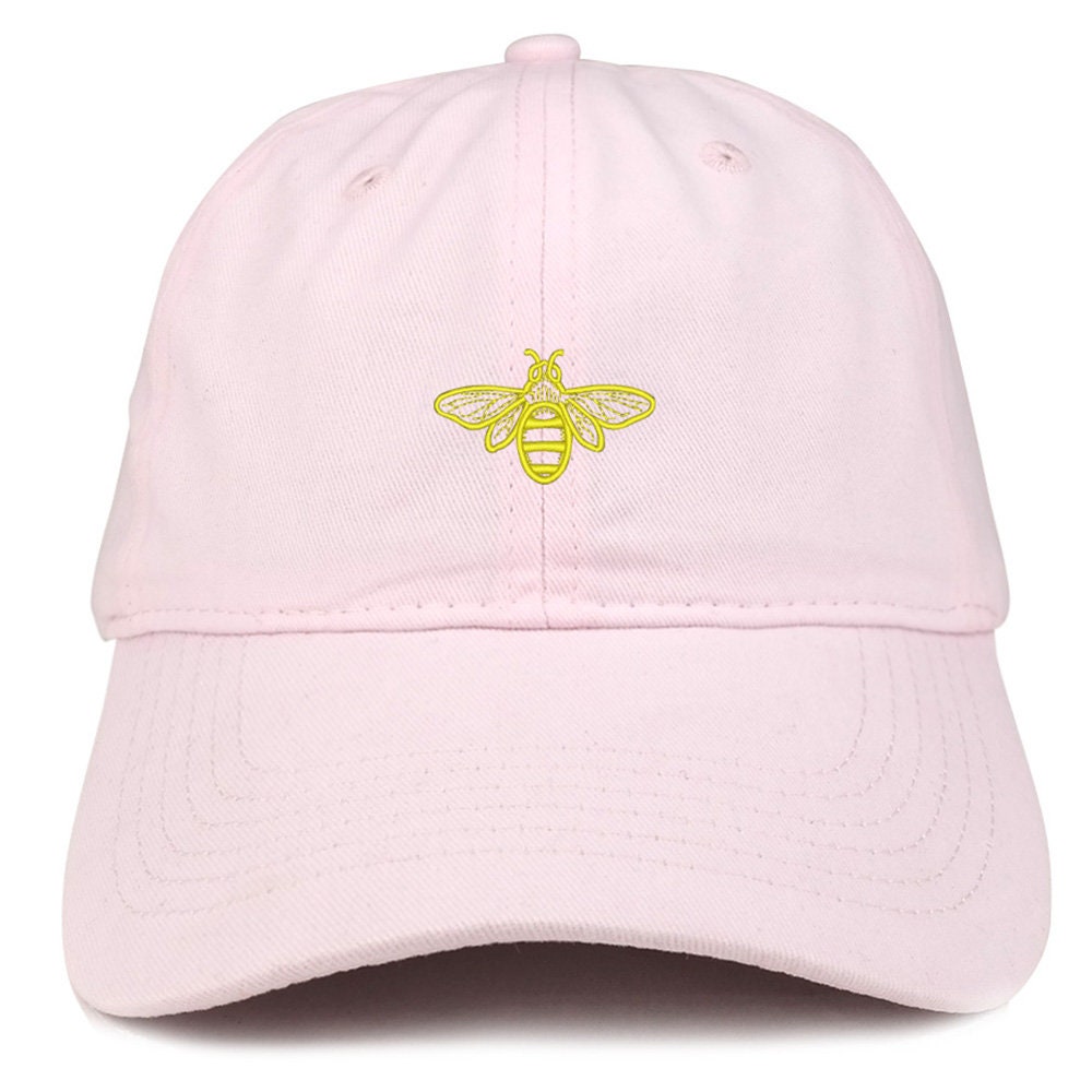 Bee Embroidered Dad Hat - Brushed Cotton, Low Profile, Adjustable Unstructured Cap
