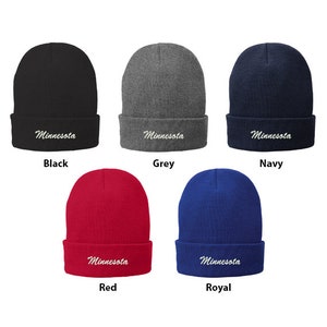 Stitchfy Minnesota Embroidered Winter Folded Long Beanie