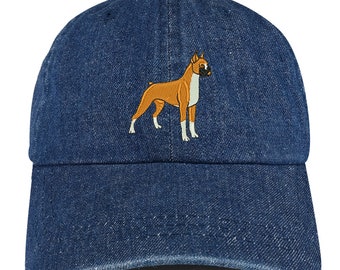 Stitchfy Boxer Embroidered 100% Cotton Denim Cap Dad Hat (SF-LOG052-MGC-7610)