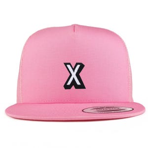 Gorra de camionero de 5 paneles con parche "X" del alfabeto de Stitchfy (SF-AP0111-FLX-6006)