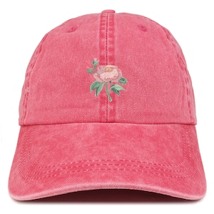 Stitchfy Pink Rose Patch Pigment Dyed Washed Baseball Cap (SF-AP0023-MGC-7601)
