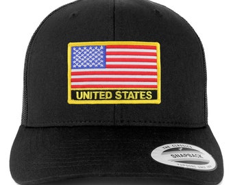 Stitchfy United States Flag Patch Retro Trucker Mesh Cap