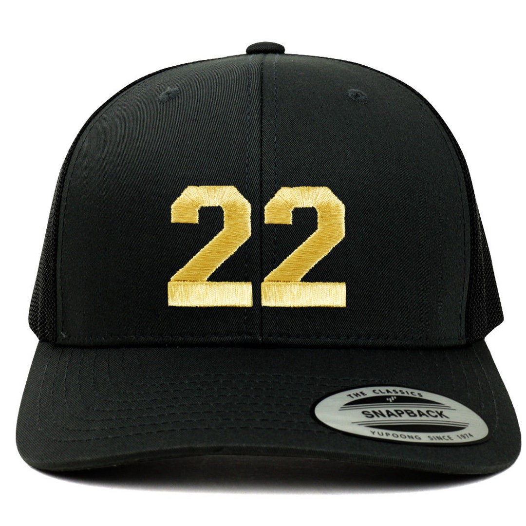 Stitchfy Number 22 Gold Thread Embroidered Retro Trucker Mesh Baseball ...