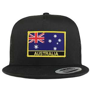 Stitchfy Australia Flag 5 Panel Flatbill Trucker Mesh Cap