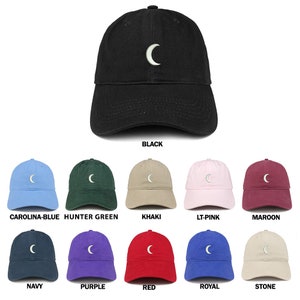 Stitchfy Crescent Moon Embroidered Soft Low Profile Adjustable Cotton Cap