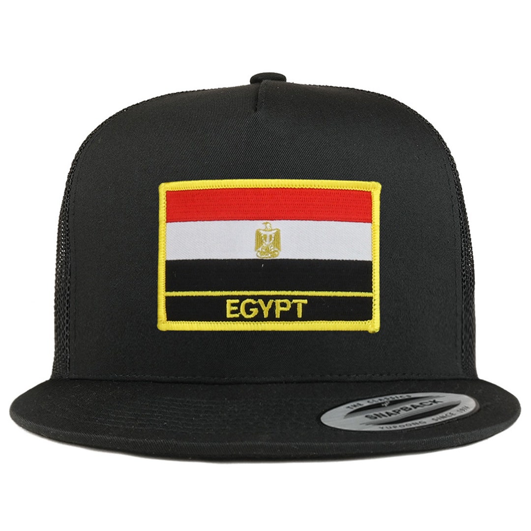 Guam Flag 5 Panel Flatbill Trucker Cap - Navy Mesh Snapback, Adjustable, One Size Fits Most - View #8