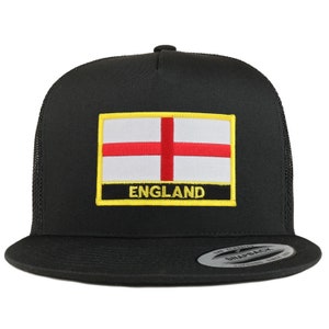 Stitchfy England Flag 5 Panel Flatbill Trucker Mesh Cap
