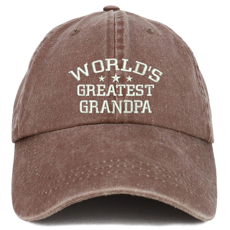Trendy Apparel Shop "World's Greatest Grandpa" Embroidered Stretch Fit Baseball Cap | Multiple Sizes