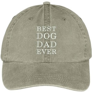 Stitchfy Best Dog Dad Ever Embroidered Soft Fit Washed Cotton Baseball Cap image 3