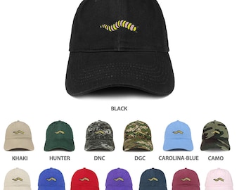 Stitchfy Caterpillar Squirm Embroidered 100% Cotton Adjustable Cap Dad Hat