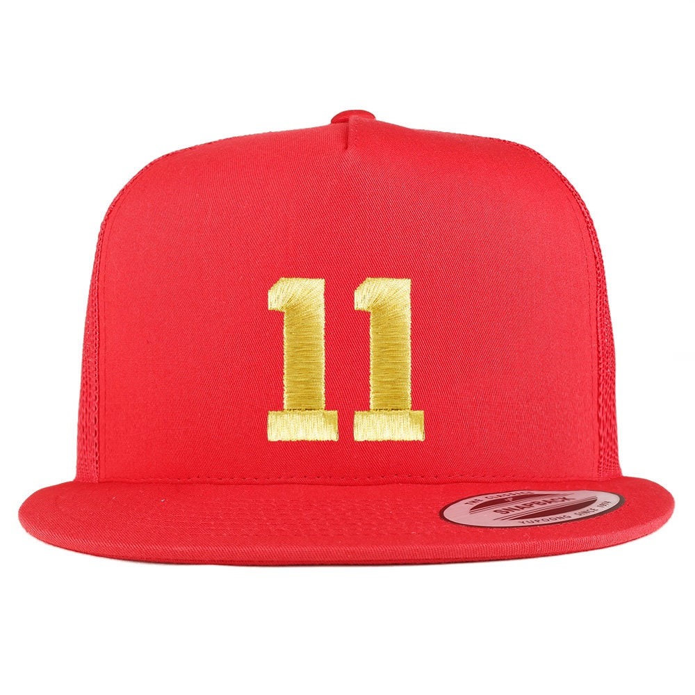 gっfy Stitchfy Number 20 Gold Thread Embroidered 5 Panel Flat Bill
