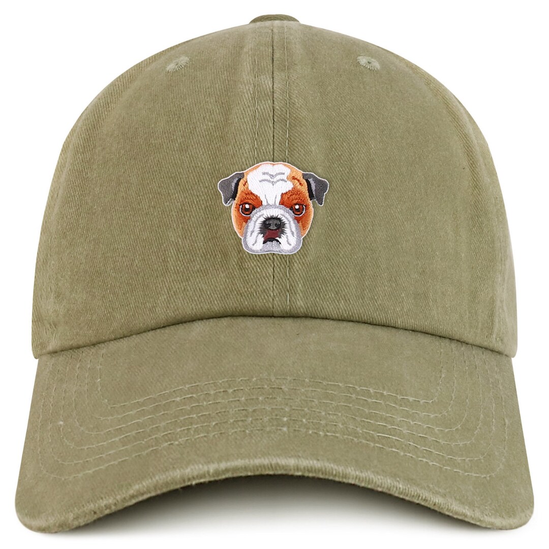 Stitchfy Bulldog Embroidered Patch Pigment Dyed Soft Cotton Baseball ...