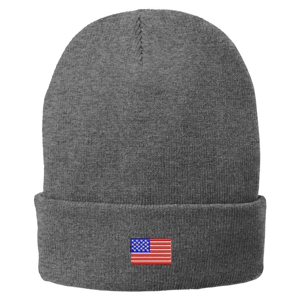 Stitchfy USA Small Flag 1 Inch Embroidered Knitted Long Cuff