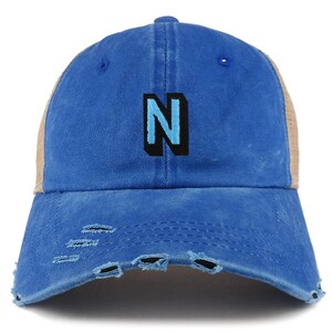 Gorra de camionero con visera deshilachada y parche del alfabeto N de Stitchfy (SF-AP0101-NIS-GN-1012)