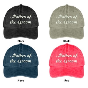 Stitchfy Mother of the Groom Embroidered Unstructured Low Profile Washed Pigment Dyed Baseball Cap (SF-TXT118-MGC-7601)