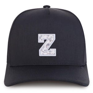 Gorra de béisbol de algodón de 5 paneles con parche de lentejuelas y letra Z de Stitchfy (SF-AP0327-NIS-GNV-007)