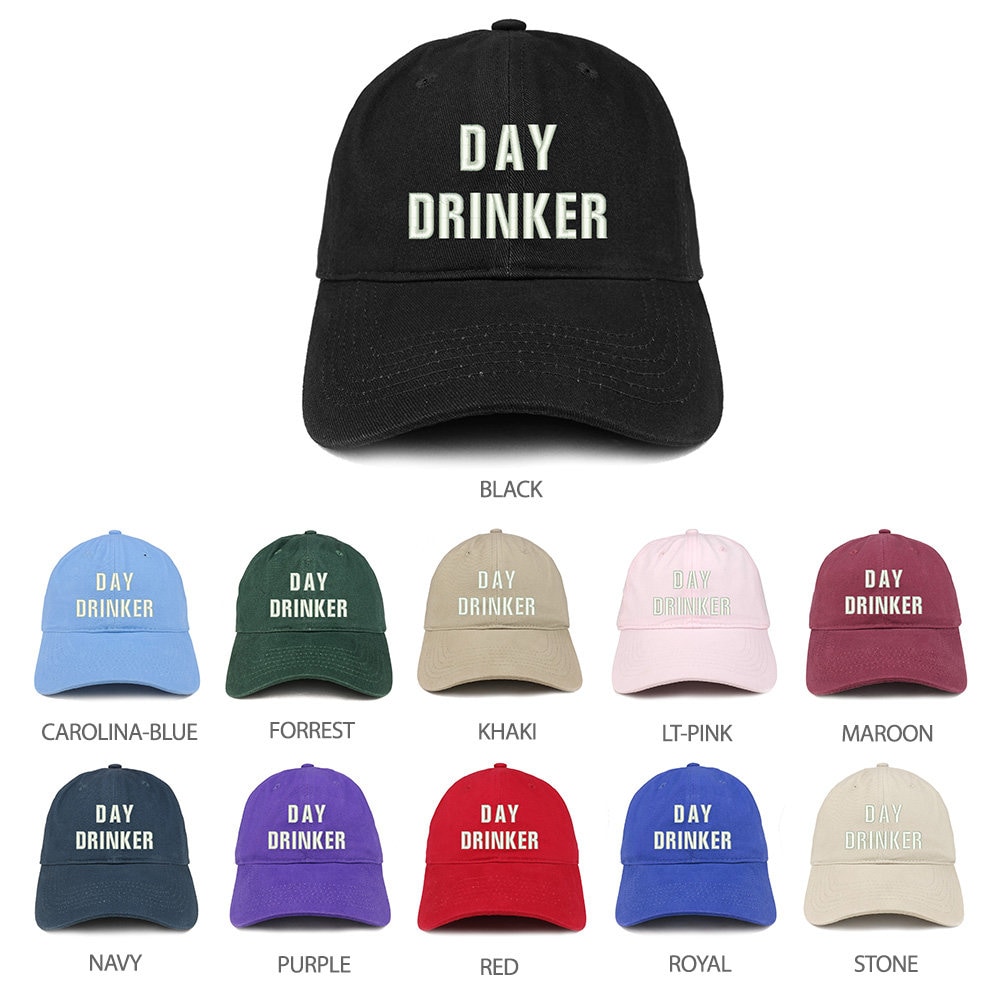 Stitchfy Day Drinker Embroidered Low Profile Brushed Cotton Stitchfy Day Drinker Embroidered Low Profile Brushed Cotton