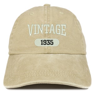 Stitchfy Vintage 1935 Embroidered Pigment Dyed Washed Baseball Cap (SF-VINLOG1935-MGC-7601)