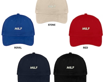 Stitchfy Milf Embroidered Soft Cotton Low Profile Dad Hat Baseball Cap