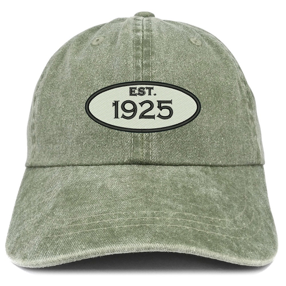 Stitchfy Established 1925 Birthday Embroidered Pigment Dyed