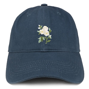 Stitchfy White Rose Patch Low Profile Soft Cotton Baseball Cap (SF-AP0026-SAN-CP77)