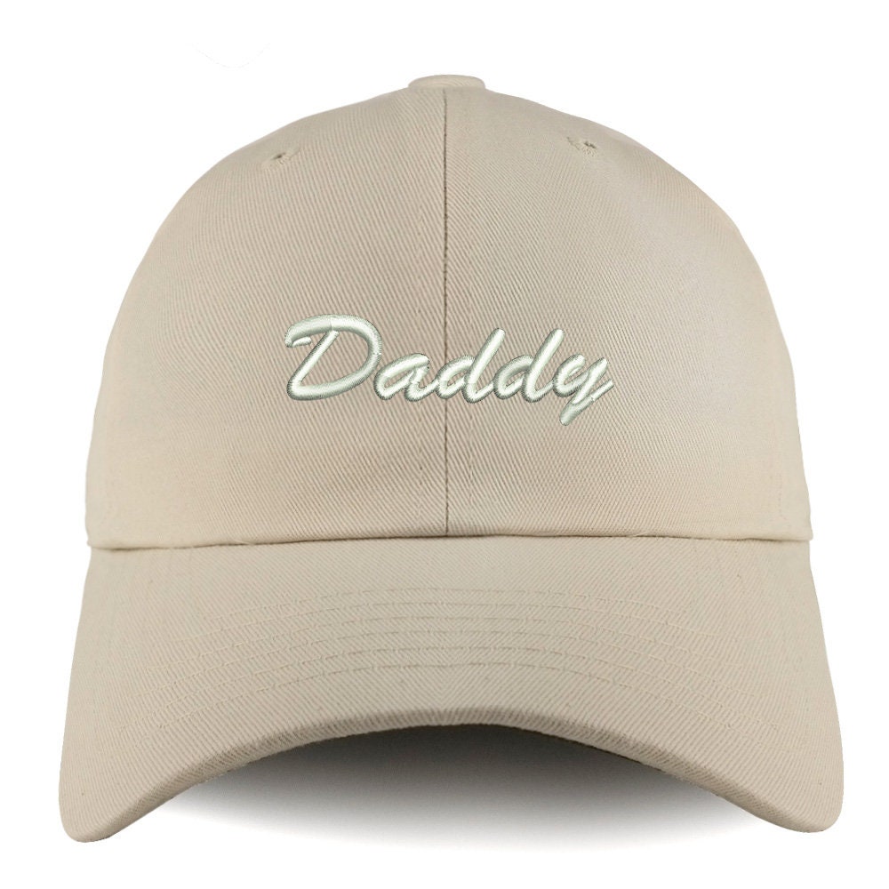 Dad Script Hat Stitchfy Daddy Script Font Solid Adjustable Unstructured Dad Hat - Etsy